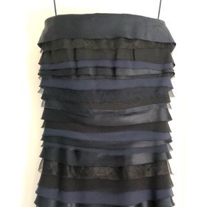 ALICE + OLIVIA Strapless Navy & Black Long Dress